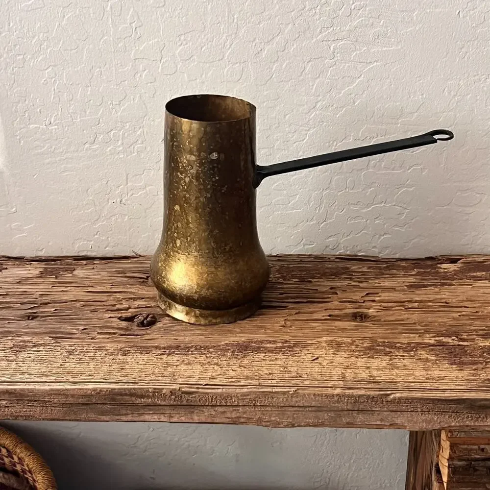 Vintage Hammered Copper Brass Coffee Pot 7.5